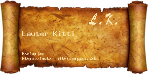 Lauter Kitti névjegykártya